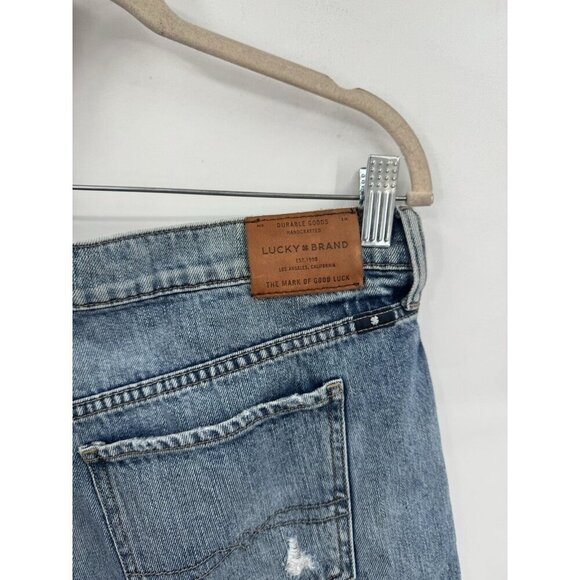 Lucky Brand The Boyfriend Denim Shorts Women 6/28 Blue Wash Distressed Preppy - Picture 8 of 11